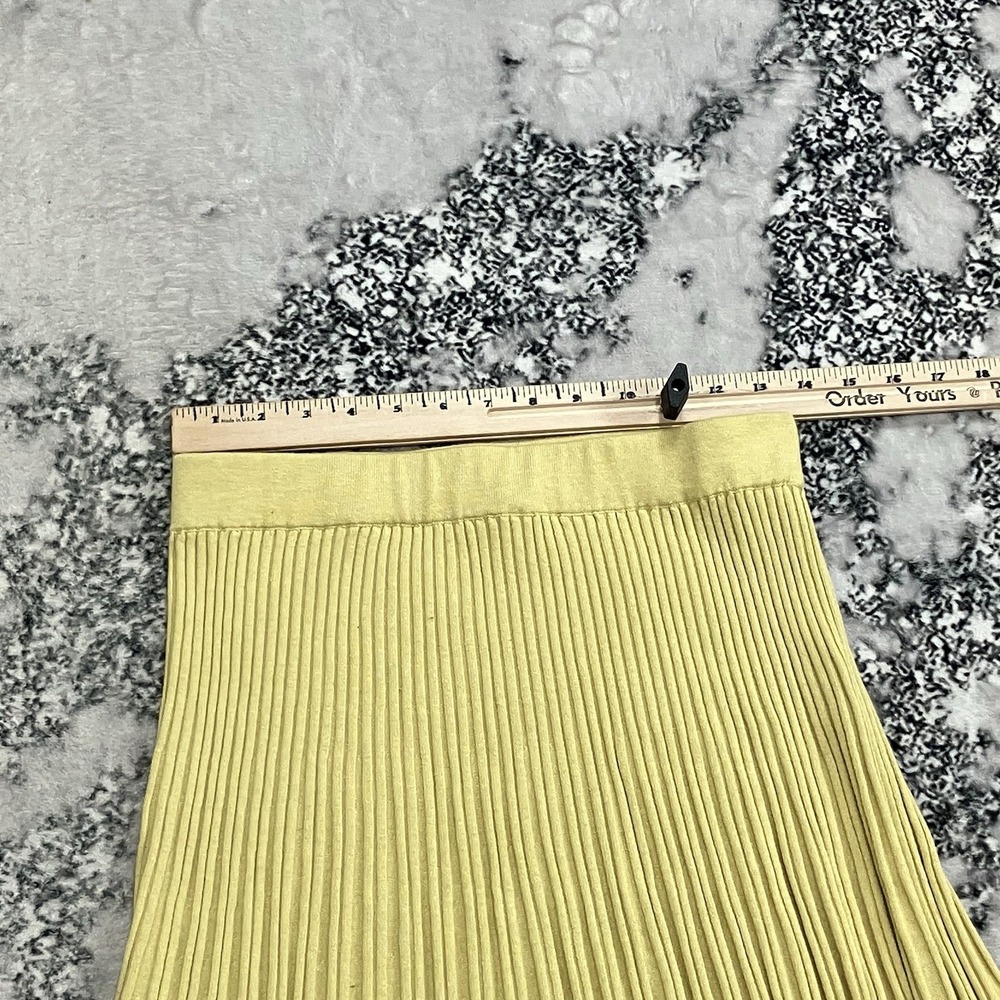 Nic + Zoe Pleated Knit Skirt Yellow Pull On A Line Womens Size XS Office - Picture 2 of 11